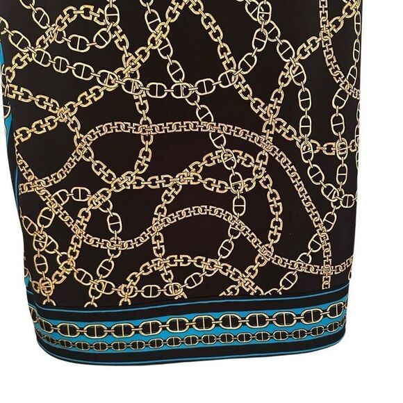 Michael Kors Black & Gold Chain Design Dress- Size M - Picture 4 of 8